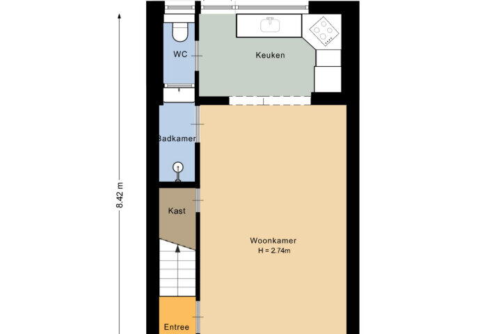 Plattegrond – Tollensstraat 8, Gouda