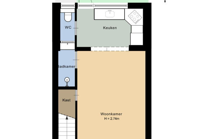 Plattegrond – Tollensstraat 8, Gouda