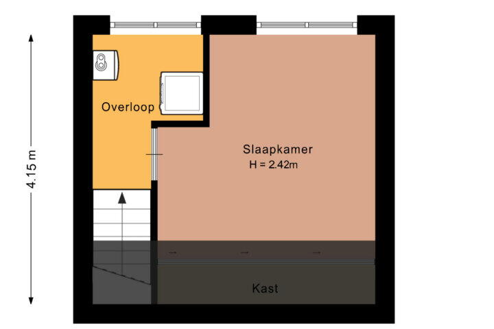 Plattegrond – Tollensstraat 8, Gouda