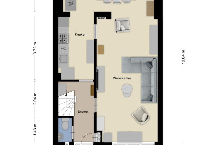 Plattegrond – Toussaintlaan 38, Roosendaal