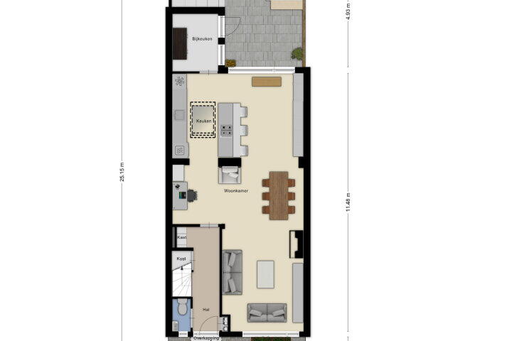 Plattegrond – Toussaintlaan 52, Roosendaal