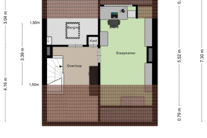 Plattegrond – Toussaintlaan 52, Roosendaal