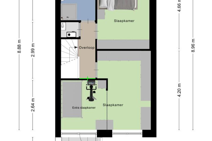 Plattegrond – Travertijndijk 12, Roosendaal
