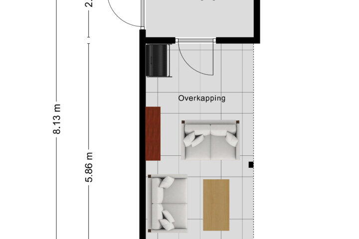 Plattegrond – Travertijndijk 12, Roosendaal