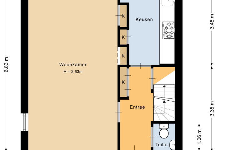 Plattegrond – Treubstraat 70, Nijmegen