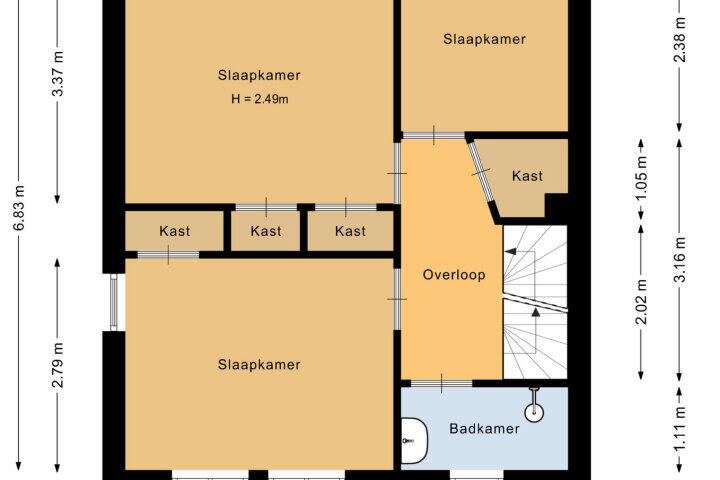 Plattegrond – Treubstraat 70, Nijmegen