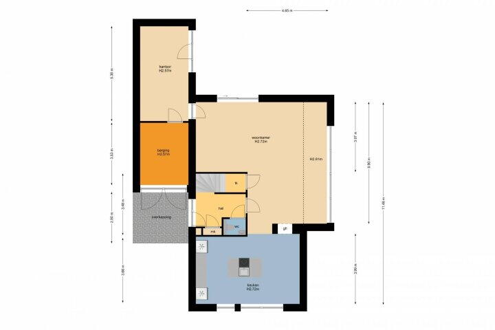 Plattegrond – Tribunusallee 61, Huissen
