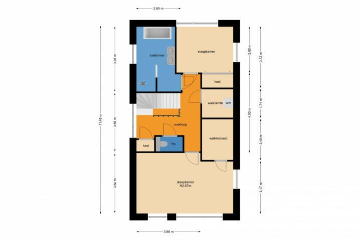Plattegrond – Tribunusallee 61, Huissen