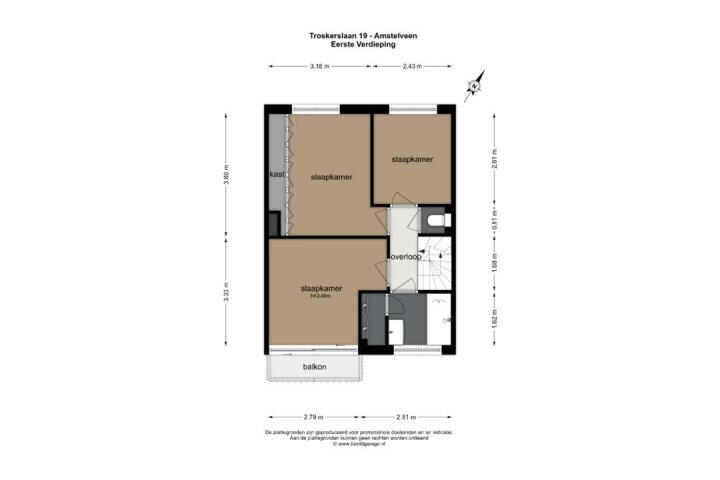 Plattegrond – Troskerslaan 19, Amstelveen