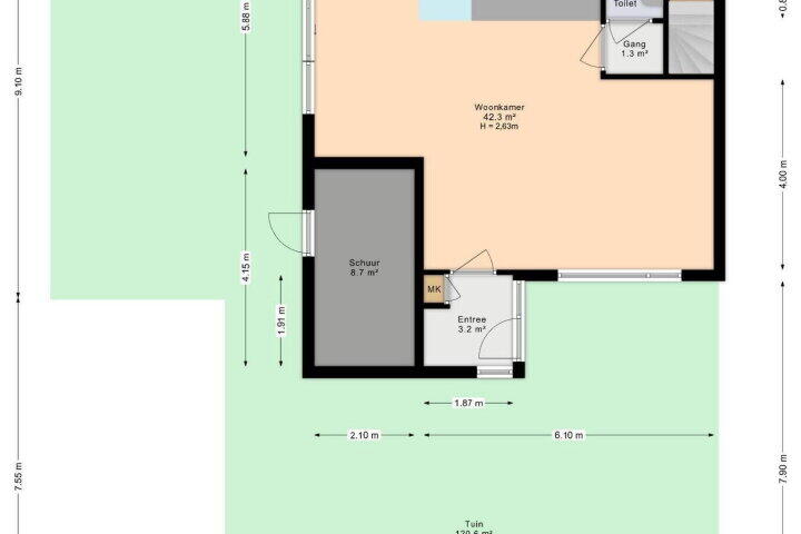 Plattegrond – Tulpentuin 311, Voorburg