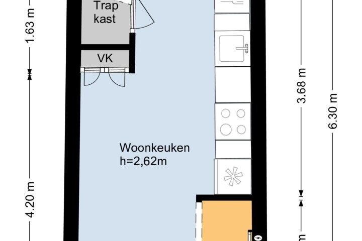 Plattegrond – Turfsingel 76, Gouda