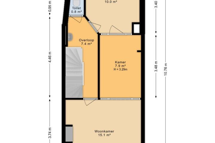 Plattegrond – Turfstraat 15, Groningen