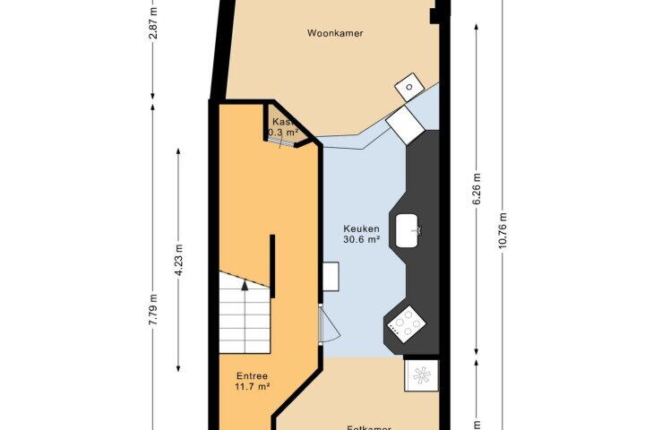 Plattegrond – Turfstraat 15, Groningen
