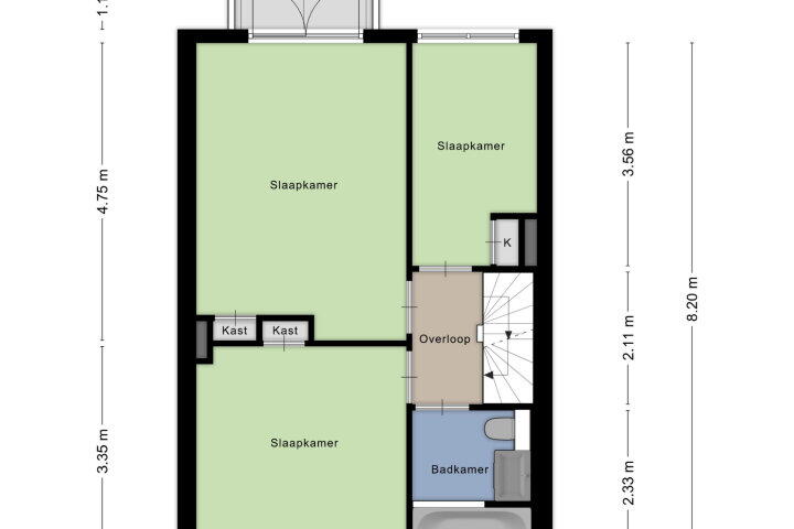 Plattegrond – Tweede Oude Heselaan 147, Nijmegen