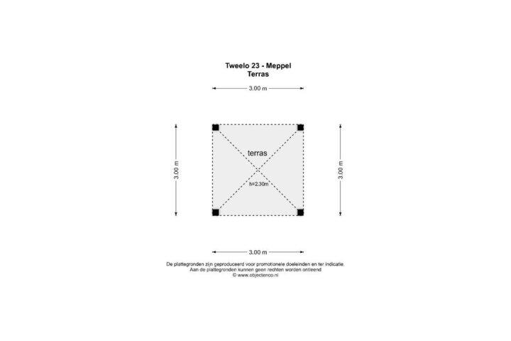 Plattegrond – Tweeloo 23, Meppel