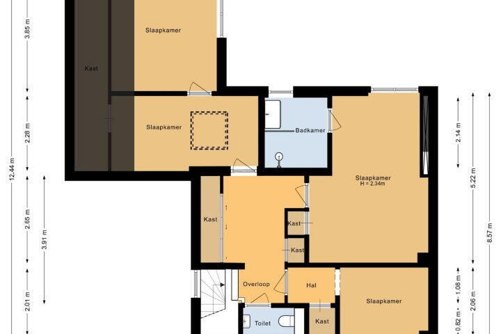 Plattegrond – T. Zondagstraat 6, Roden