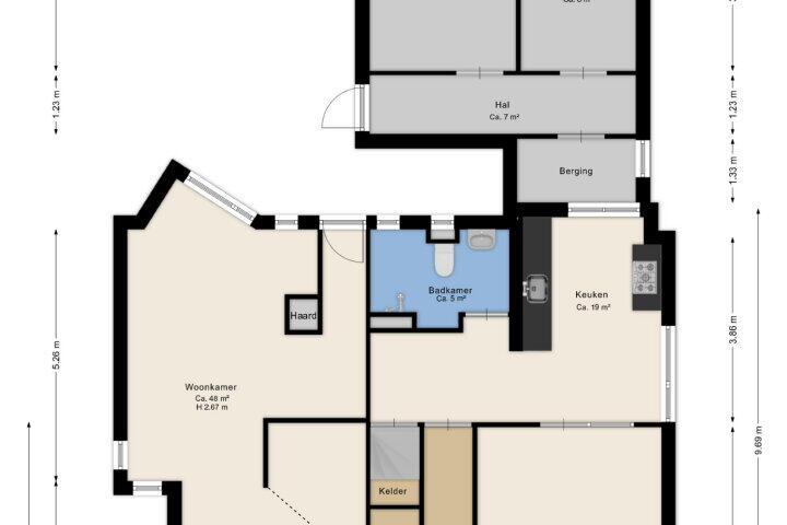 Plattegrond – Uiterburen 36, Zuidbroek