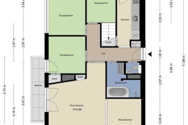 Plattegrond – Valeriushof 1 D, Amersfoort