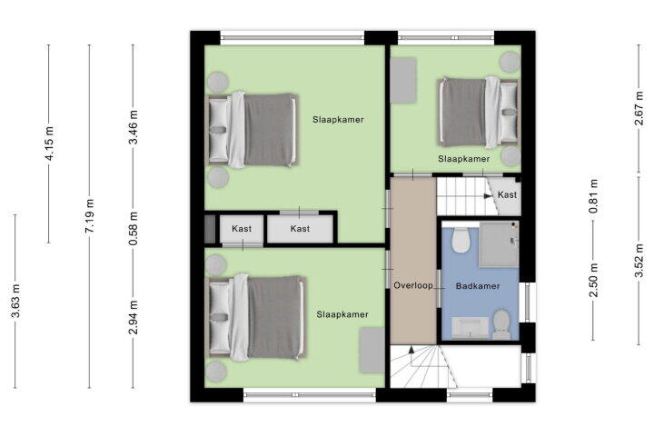 Plattegrond – Valeriuslaan 25, Roosendaal