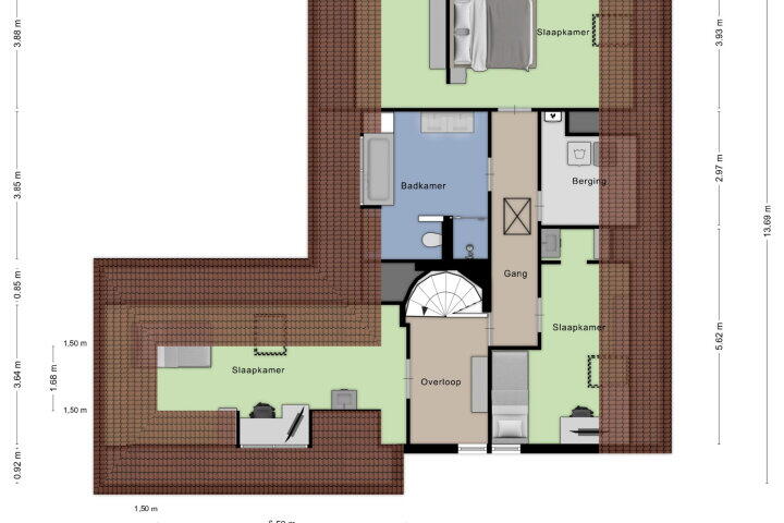 Plattegrond – Valeriuslaan 63, Roosendaal