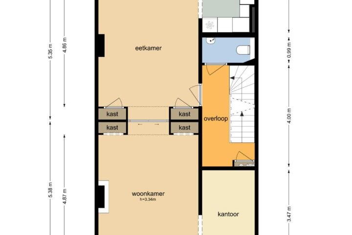 Plattegrond – Valeriusstraat 99 2, Amsterdam