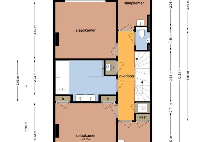 Plattegrond – Valeriusstraat 99 2, Amsterdam