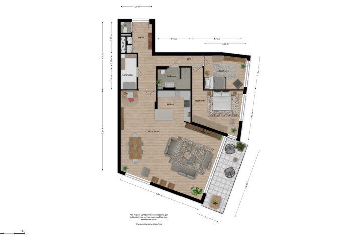 Plattegrond – Valkenierslaan 37 B7, Breda