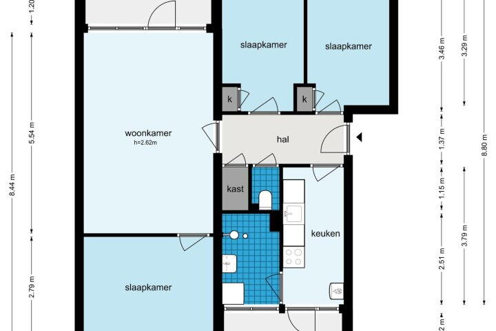 Plattegrond – Valkhof 145, Amsterdam