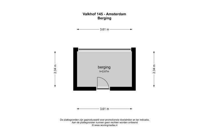 Plattegrond – Valkhof 145, Amsterdam
