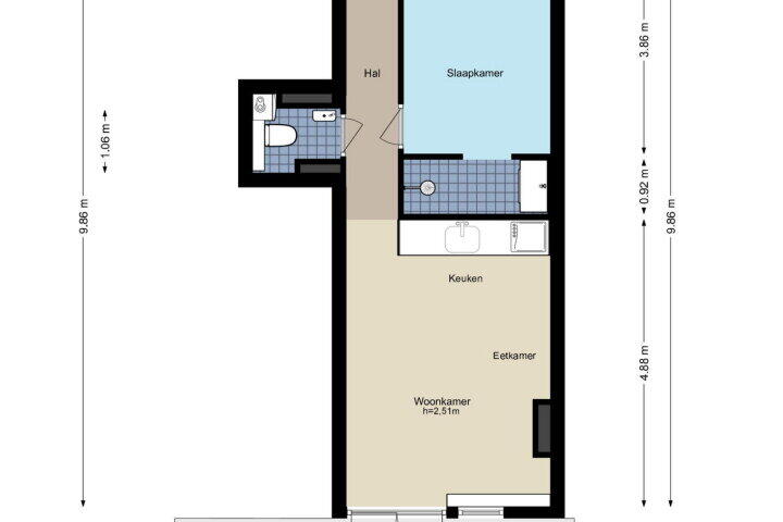 Plattegrond – Valkhof 19, Amsterdam