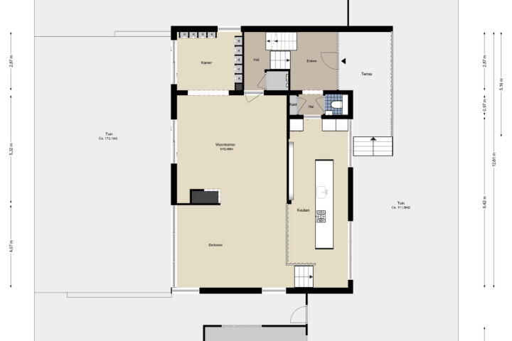 Plattegrond – van Beekstraat 124 A, Landsmeer
