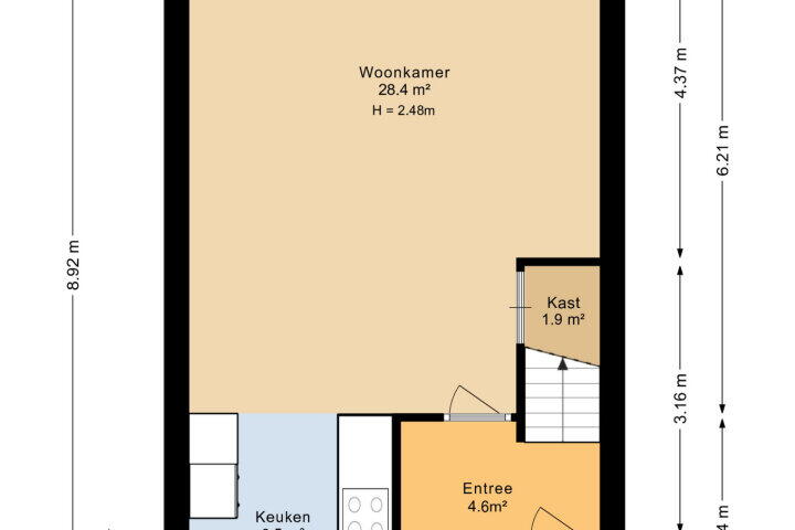 Plattegrond – Van Beethovenlaan 55, Capelle aan den Ijssel