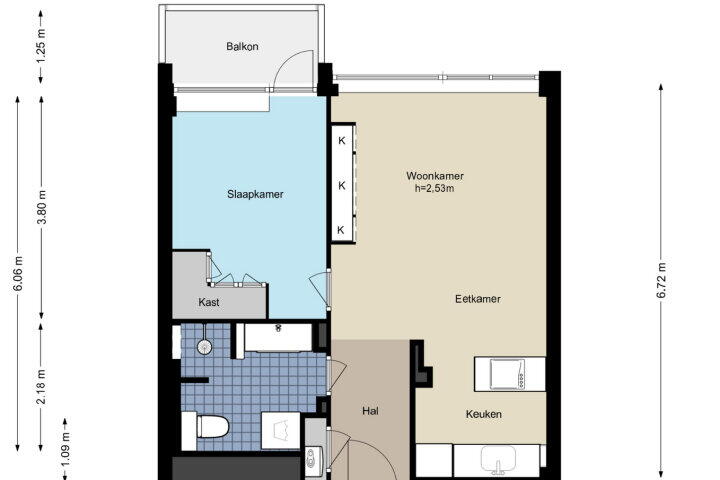 Plattegrond – Van Boshuizenstraat 15, Amsterdam