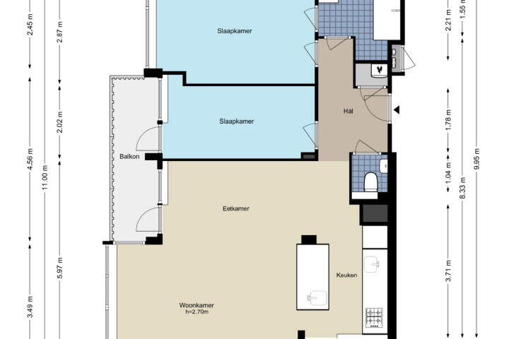 Plattegrond – Van Boshuizenstraat 495, Amsterdam