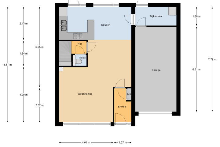 Plattegrond – Van Bossestraat 24, Vlissingen