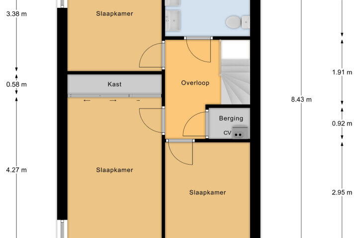Plattegrond – Van Bossestraat 30, Vlissingen