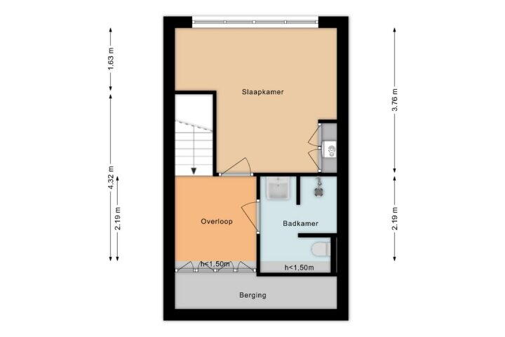 Plattegrond – Van Brakelplein 44 b, Groningen