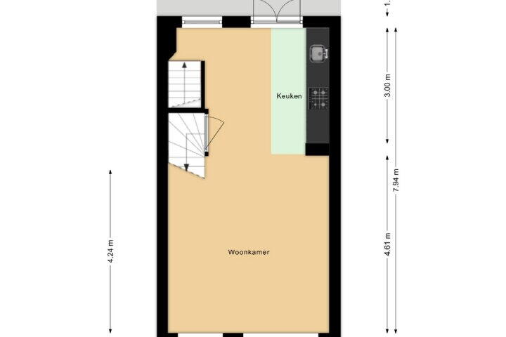 Plattegrond – Van Brakelplein 44 b, Groningen