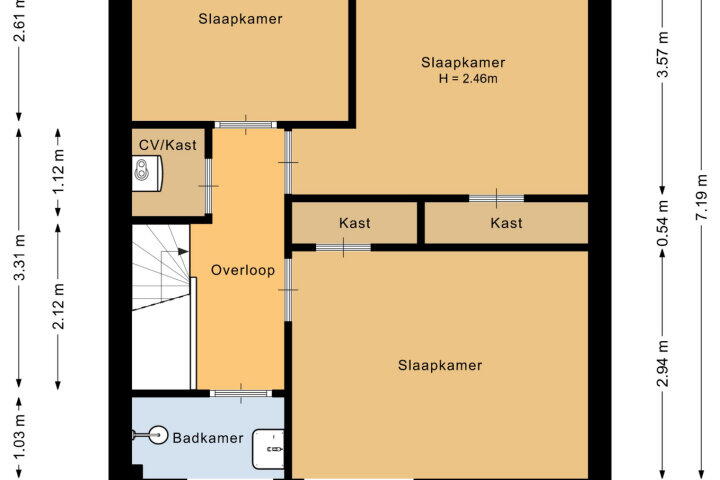 Plattegrond – van der Duyn van Maasdamstraat 62, Nijmegen