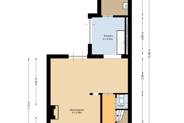 Plattegrond – van der Duyn van Maasdamstraat 92, Nijmegen