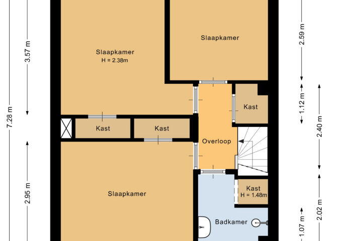 Plattegrond – van der Duyn van Maasdamstraat 92, Nijmegen