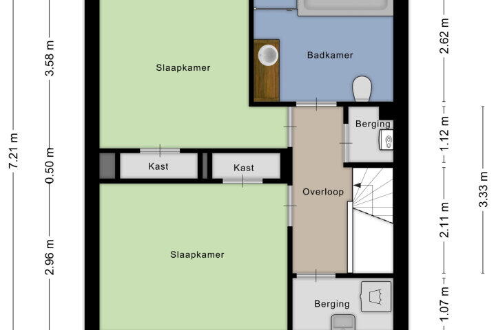 Plattegrond – van der Duyn van Maasdamstraat 96, Nijmegen