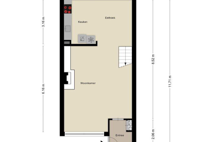 Plattegrond – Van der Hoevensstraat 45, Westervoort