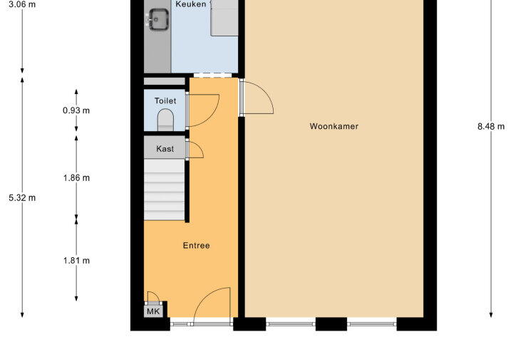 Plattegrond – Van der Manderestraat 17, Vlissingen