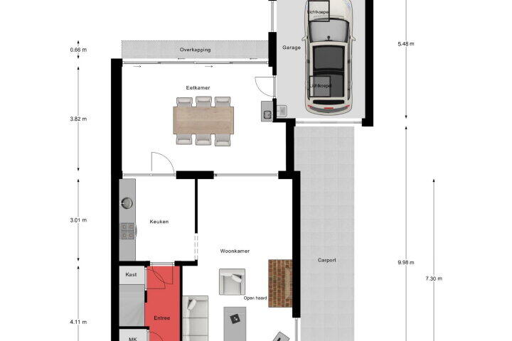Plattegrond – van der Steenstraat 39, Meijel