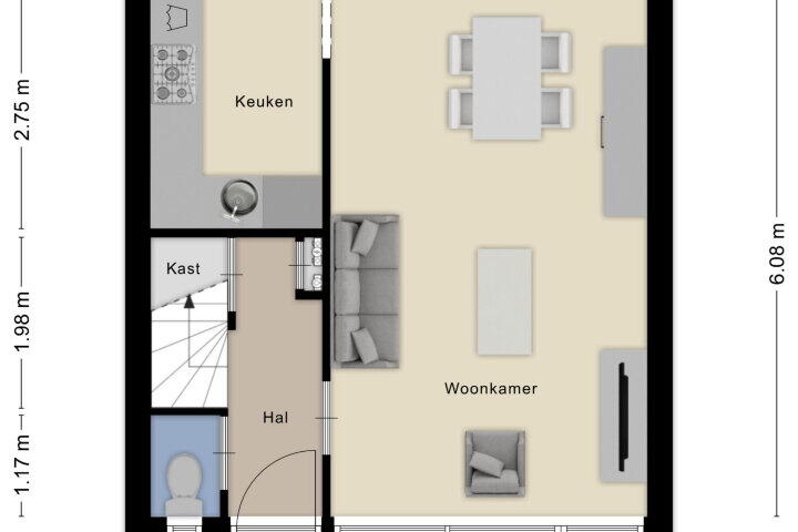 Plattegrond – Van Goghlaan 286, Roosendaal