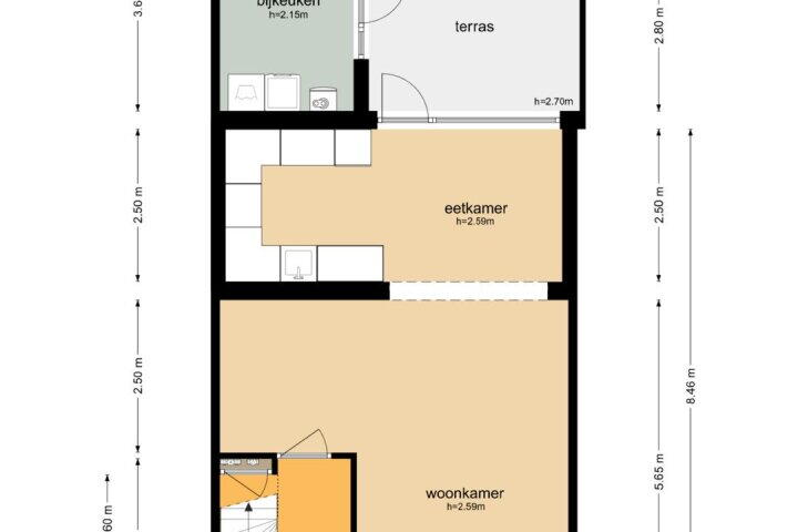 Plattegrond – Van Hallstraat 2, Meppel