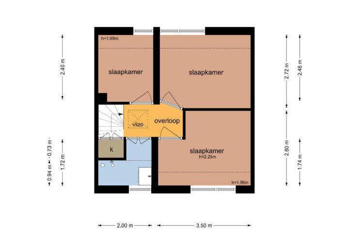 Plattegrond – Van Hallstraat 2, Meppel
