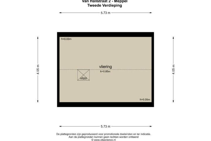 Plattegrond – Van Hallstraat 2, Meppel