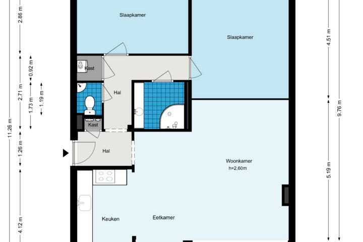 Plattegrond – Van Heenvlietlaan 416 3, Amsterdam